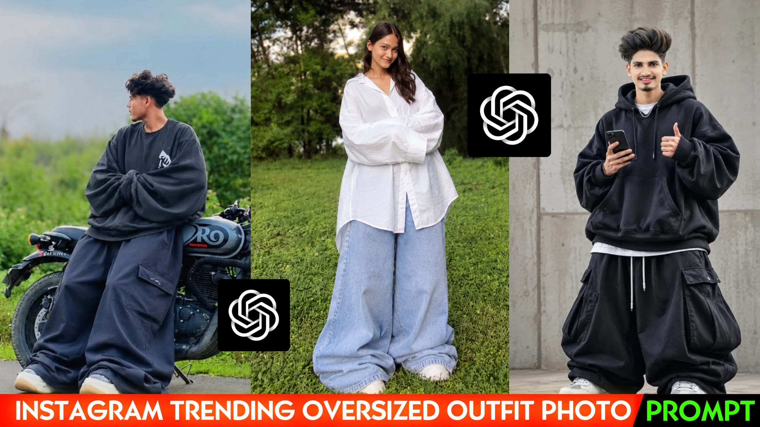 Trending oversized Outfit photo prompt