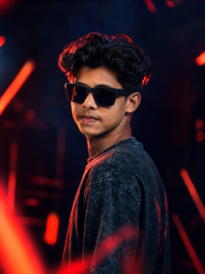 Cinematic Red and Black Portrait AI Photo Editing