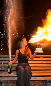 Fire cake Birthday Ai video editing